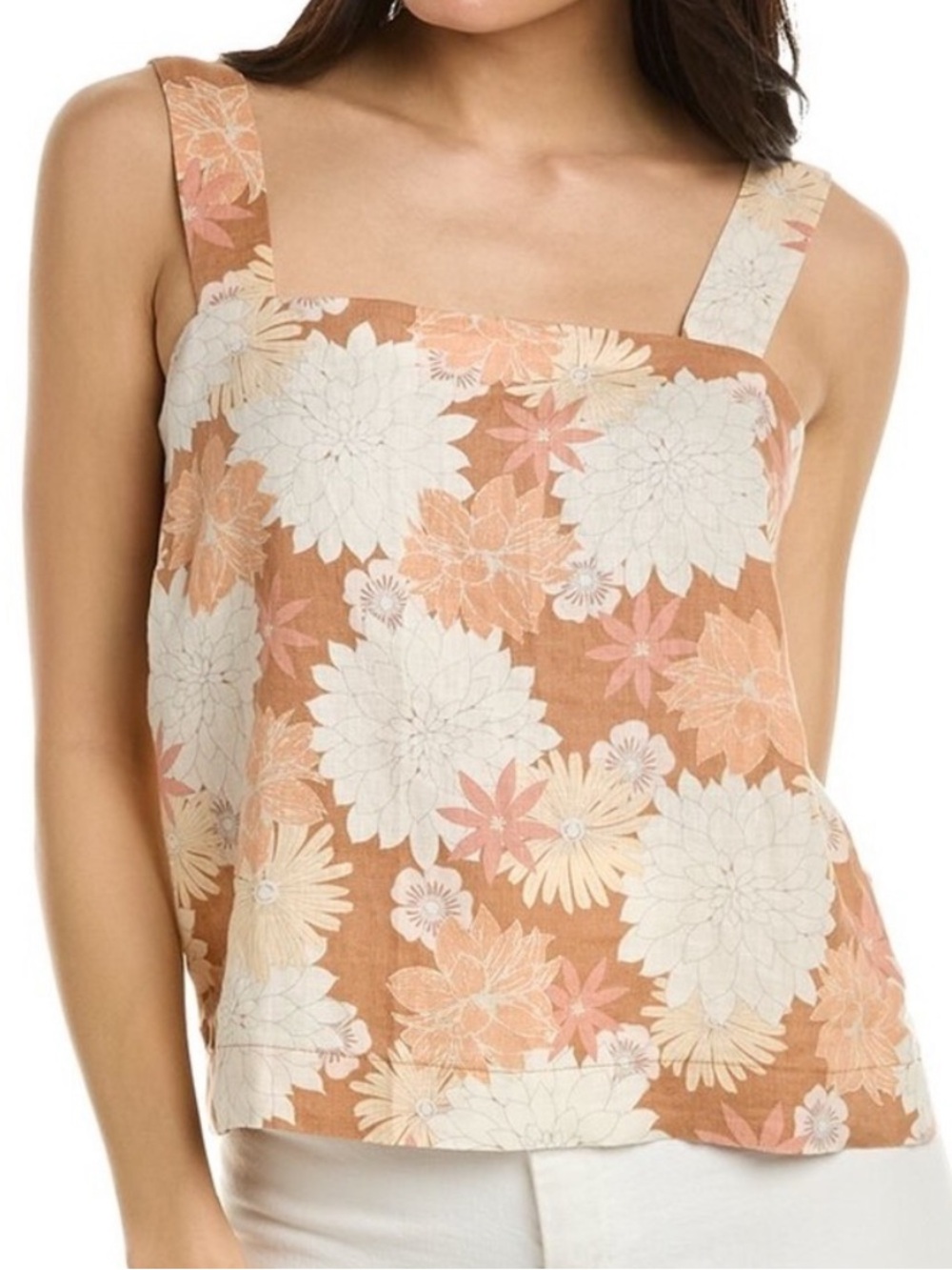 Faherty Sands Linen Tank in Warm Jicaro Island